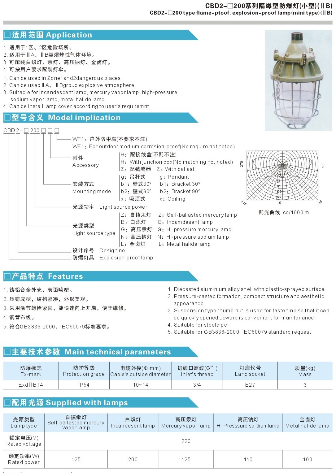 CBD2-□200系列隔爆型防爆燈