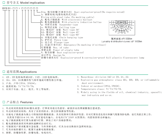 BYS51系列防爆防腐全塑熒光燈 BYS51系列防爆防腐全塑熒光燈