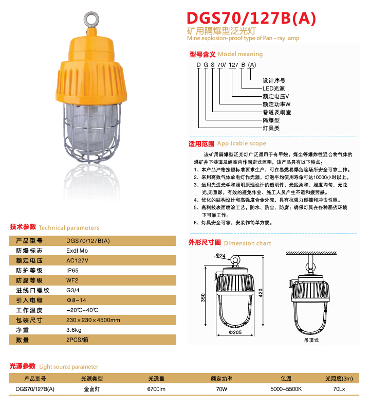 礦用隔爆型泛光燈